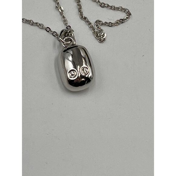 Swarovski Signed Elegant Faceted Clear Crystal Platinum Plated Necklace - Picture 8 of 8